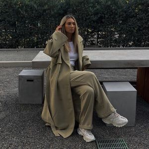 Beige Textured Trousers